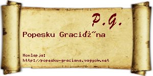 Popesku Graciána névjegykártya